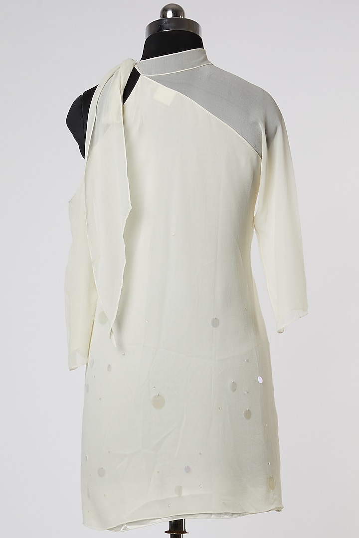 White Draped Top by Wendell Rodricks at Pernia's Pop Up Shop