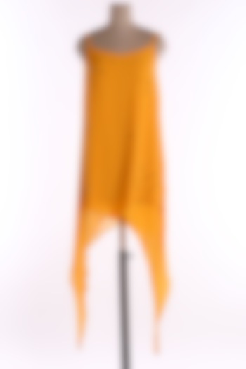 Yellow Asymmetric Vacation Dress by Wendell Rodricks at Pernia's Pop Up Shop