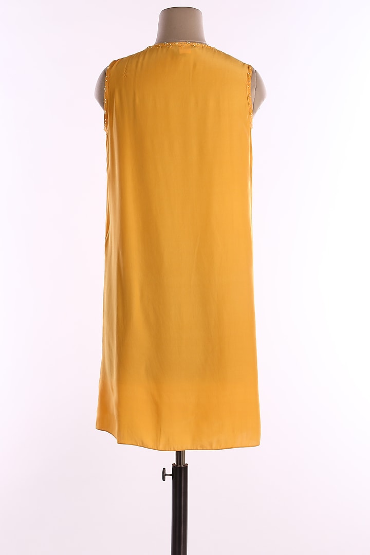 Gold Embroidered Vacation Dress by Wendell Rodricks at Pernia's Pop Up Shop