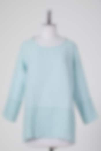 Sky Blue Linen Tunic by Wendell Rodricks at Pernia's Pop Up Shop