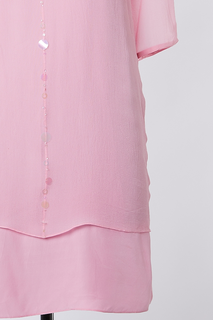 Pink Silk Crepe Top by Wendell Rodricks at Pernia's Pop Up Shop