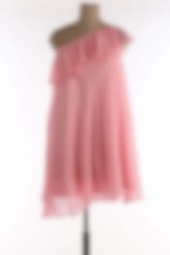 Blush Pink Silk Georgette Dress by Wendell Rodricks