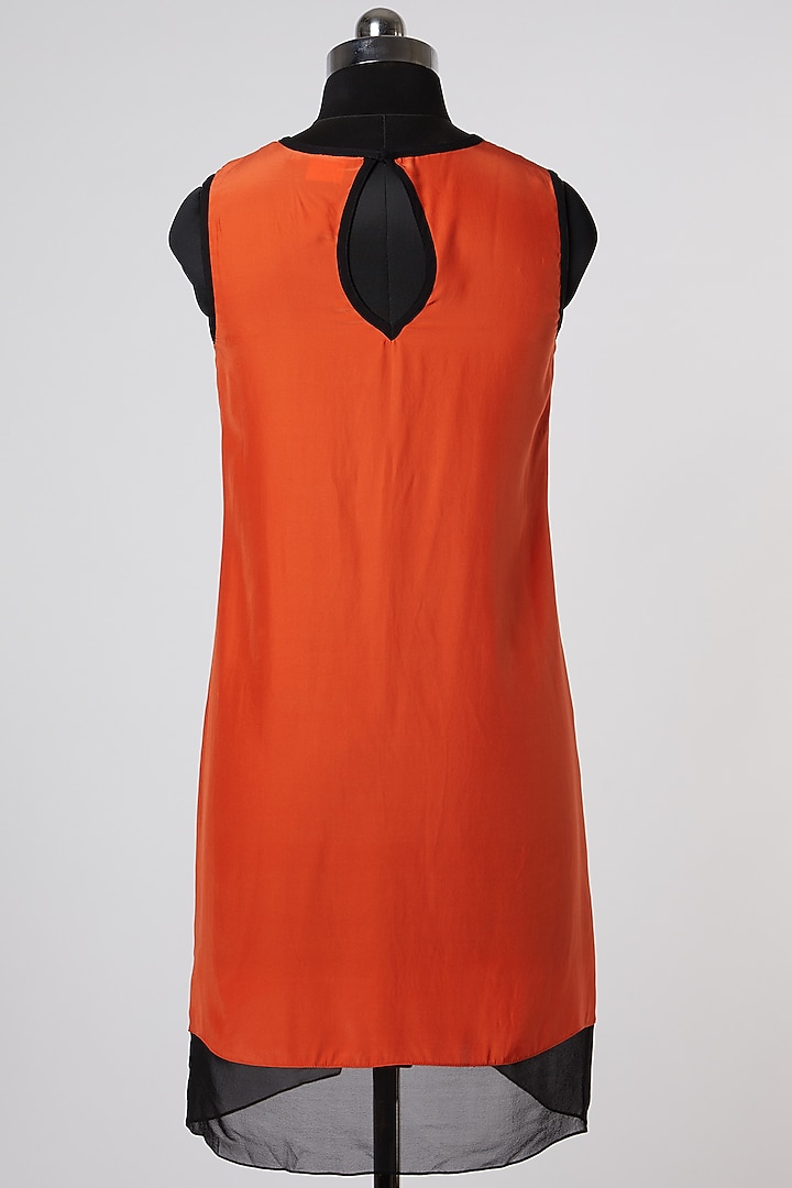Orange Silk Georgette Tunic by Wendell Rodricks at Pernia's Pop Up Shop