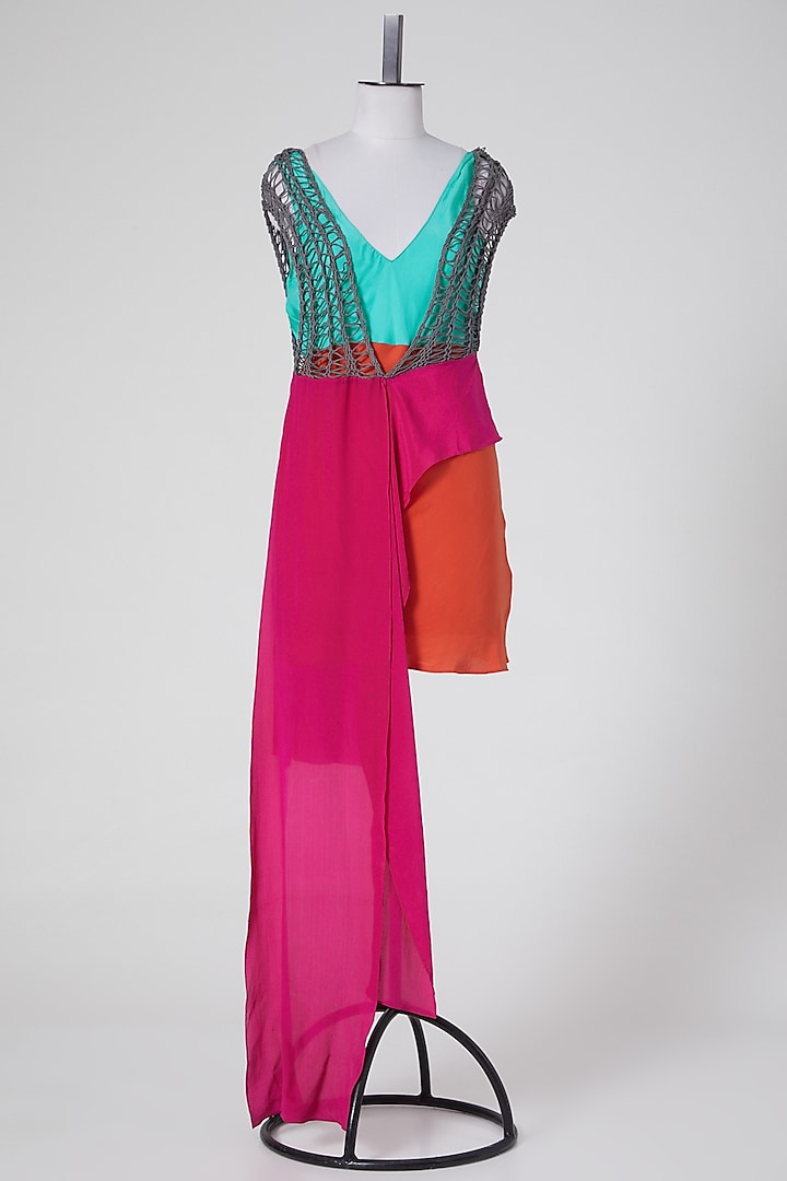 Multi Colored High-Low Tunic In Cotton by Wendell Rodricks