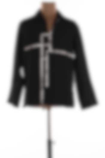 Black Linen Party Wear Shirt by Wendell Rodricks Men at Pernia's Pop Up Shop