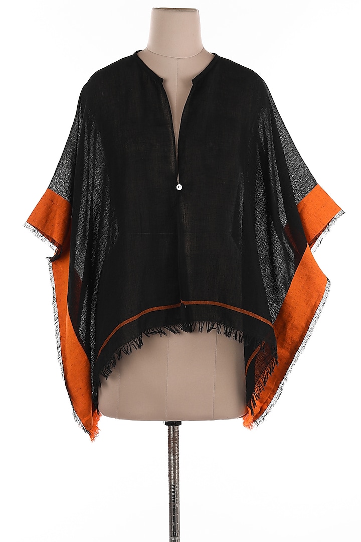 Black & Orange Over Shirt by Wendell Rodricks at Pernia's Pop Up Shop