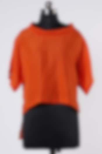 Orange Linen Top by Wendell Rodricks