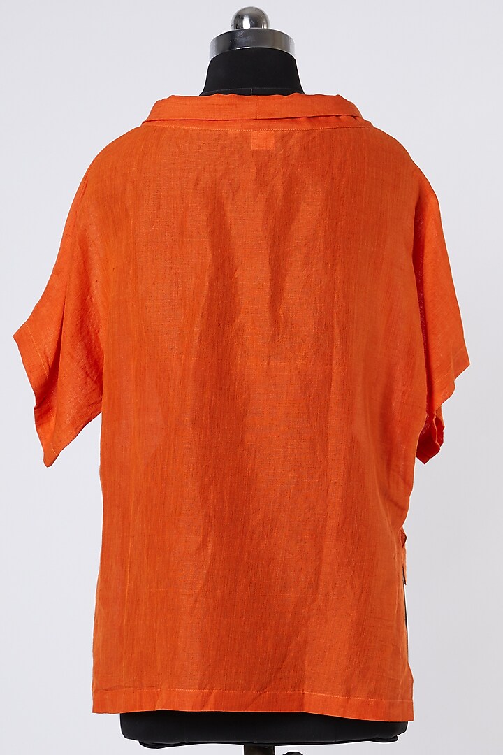 Orange Linen Top by Wendell Rodricks at Pernia's Pop Up Shop