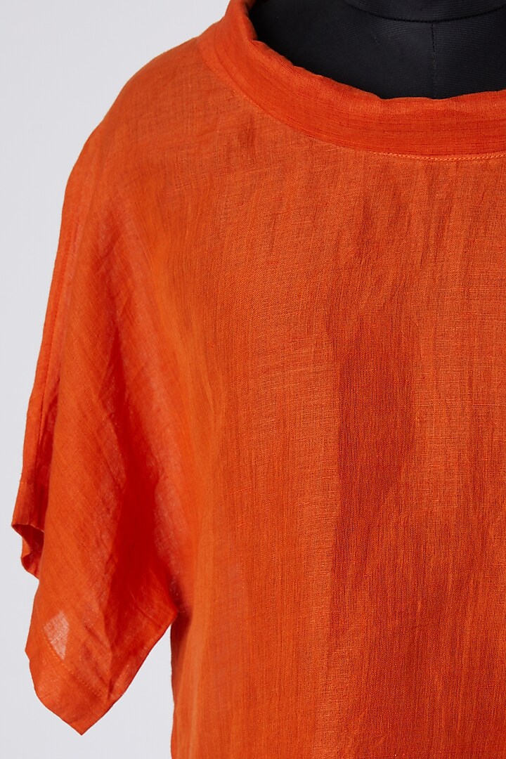 Orange Linen Top by Wendell Rodricks at Pernia's Pop Up Shop