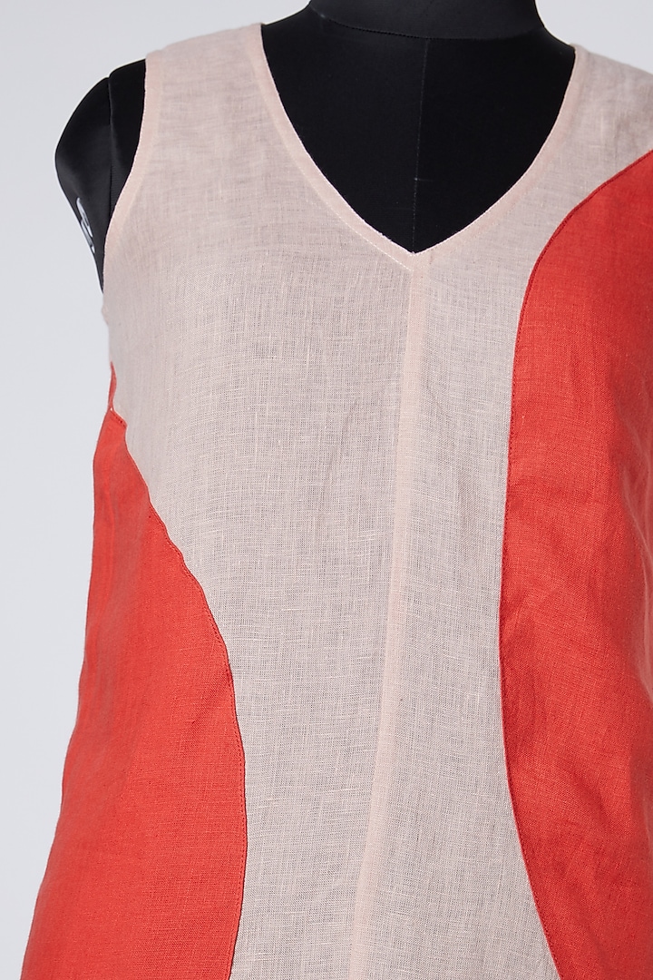 Orange Color Blocked Top by Wendell Rodricks at Pernia's Pop Up Shop