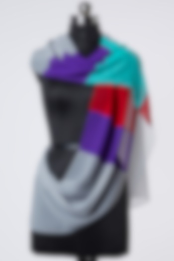 Multi Colored Color Blocked Scarf by Wendell Rodricks at Pernia's Pop Up Shop