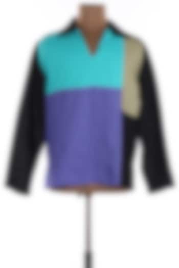 Multi Collar Linen Tunic Party Wear Shirt by Wendell Rodricks Men at Pernia's Pop Up Shop