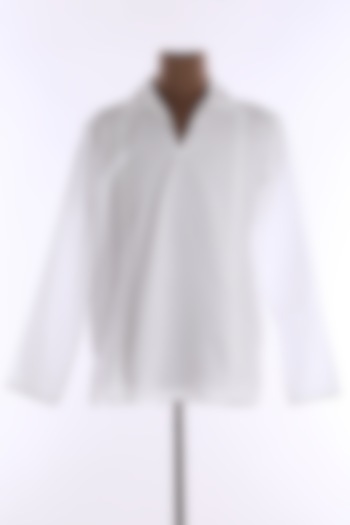 White Cotton Tunic Shirt by Wendell Rodricks Men
