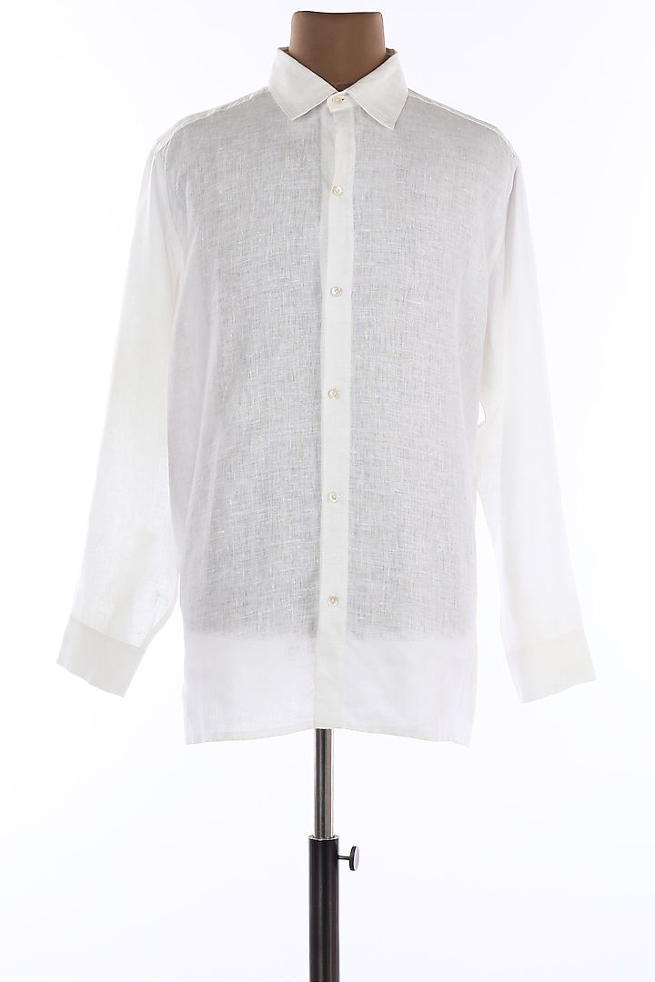 White Collar Buttoned Shirt by Wendell Rodricks Men