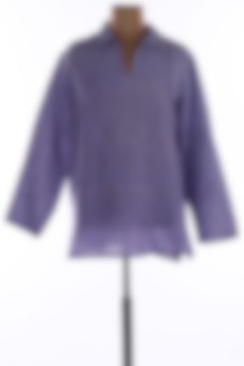 Purple Collar Tunic Shirt by Wendell Rodricks Men