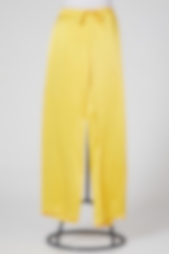 Yellow Linen Pants by Wendell Rodricks