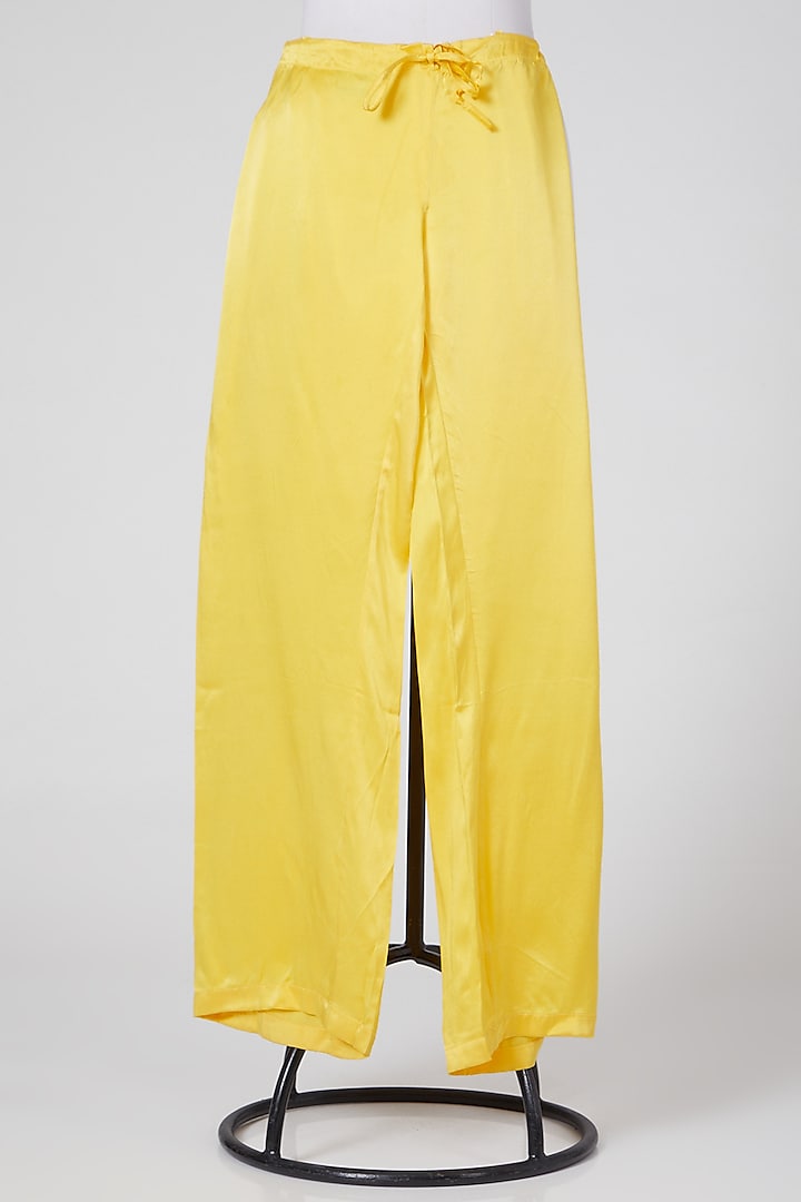 Yellow Linen Pants by Wendell Rodricks