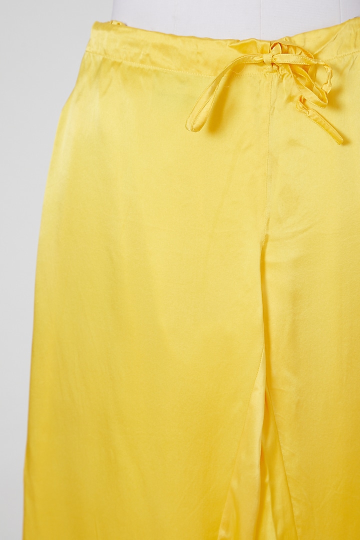 Yellow Satin Pants by Wendell Rodricks at Pernia's Pop Up Shop