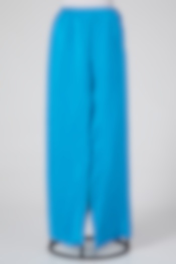 Sky Blue Linen Pants by Wendell Rodricks
