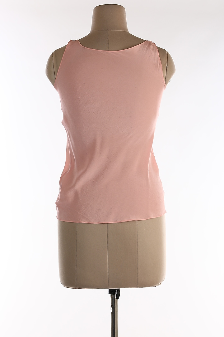 Peach Satin Top by Wendell Rodricks at Pernia's Pop Up Shop