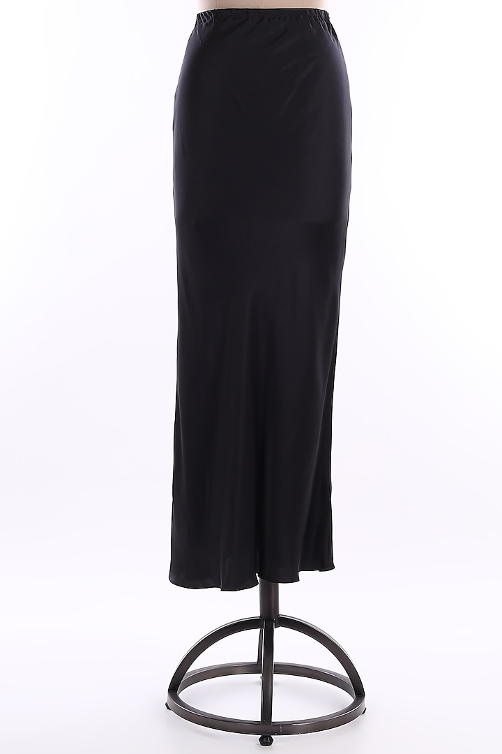 Black Satin Dress by Wendell Rodricks