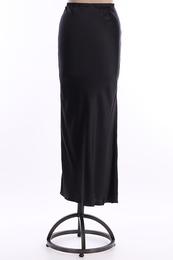 Black Satin Summer Dress by Wendell Rodricks at Pernia's Pop Up Shop