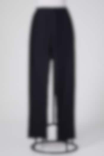 Black Pants In Linen by Wendell Rodricks