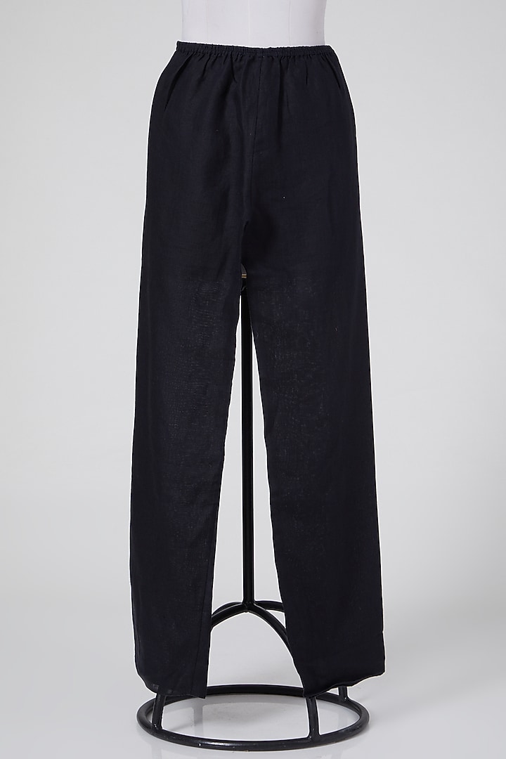 Black Pants In Linen by Wendell Rodricks at Pernia's Pop Up Shop