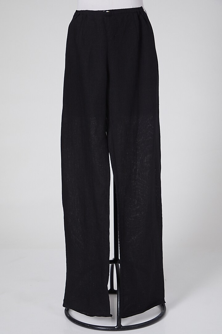 Black Linen Pants by Wendell Rodricks