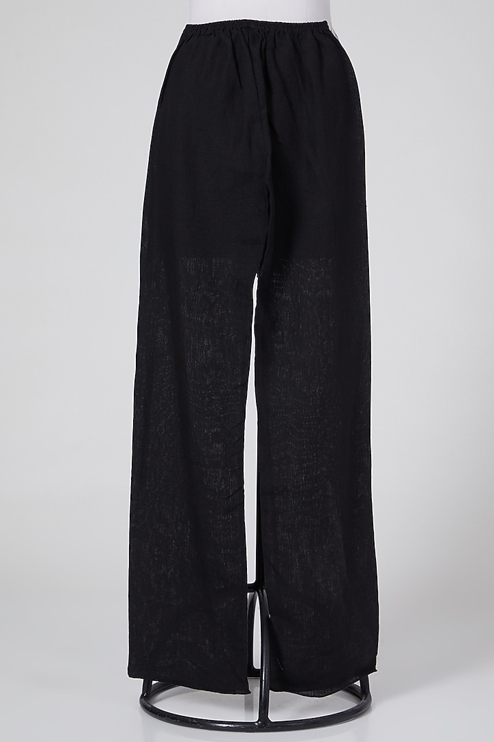 Black Linen Pants by Wendell Rodricks at Pernia's Pop Up Shop