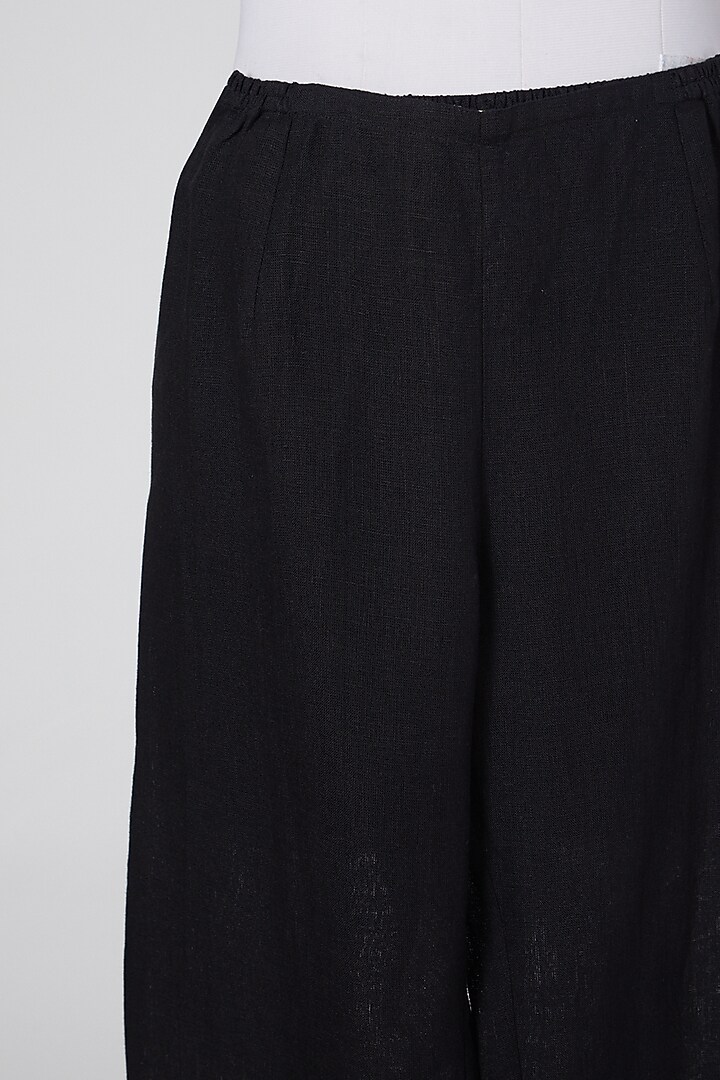 Black Linen Pants by Wendell Rodricks at Pernia's Pop Up Shop