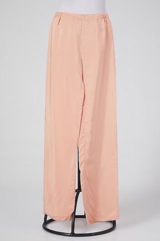 Peach Linen Pants by Wendell Rodricks