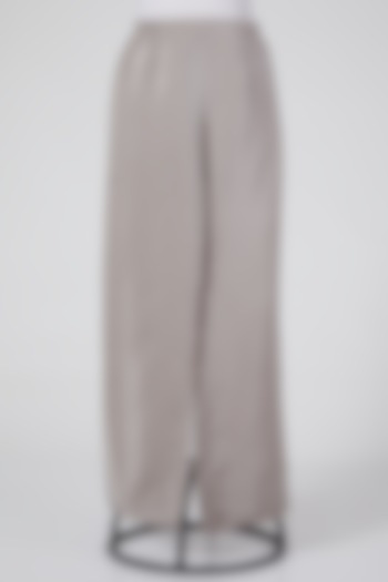 Grey Pants In Linen by Wendell Rodricks