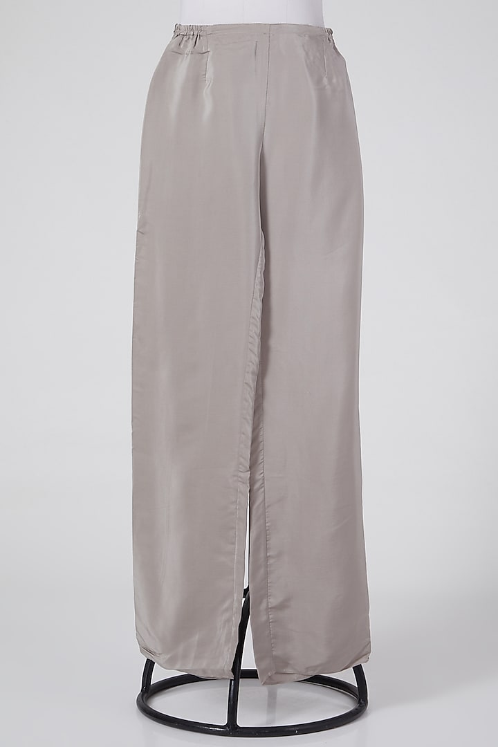 Grey Pants In Linen by Wendell Rodricks