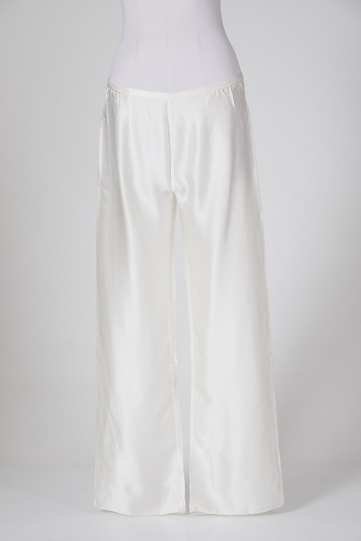 White Satin Pants by Wendell Rodricks
