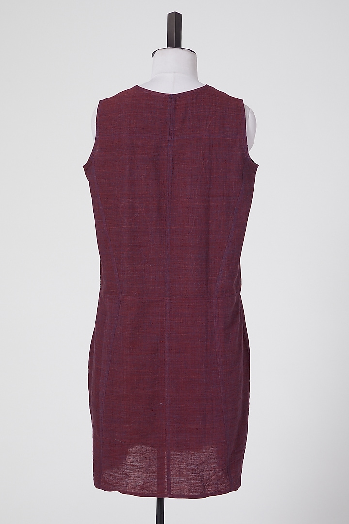 Maroon Linen Tunic by Wendell Rodricks at Pernia's Pop Up Shop