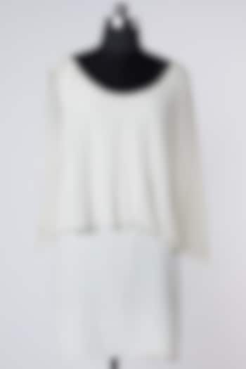White Silk Satin Tunic Dress by Wendell Rodricks