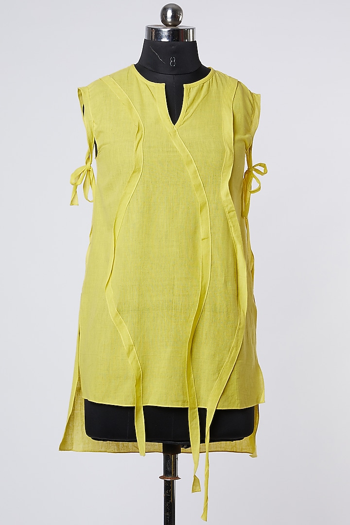Yellow Cotton Tunic by Wendell Rodricks