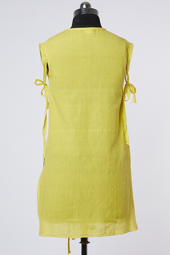 Yellow Cotton Tunic by Wendell Rodricks at Pernia's Pop Up Shop