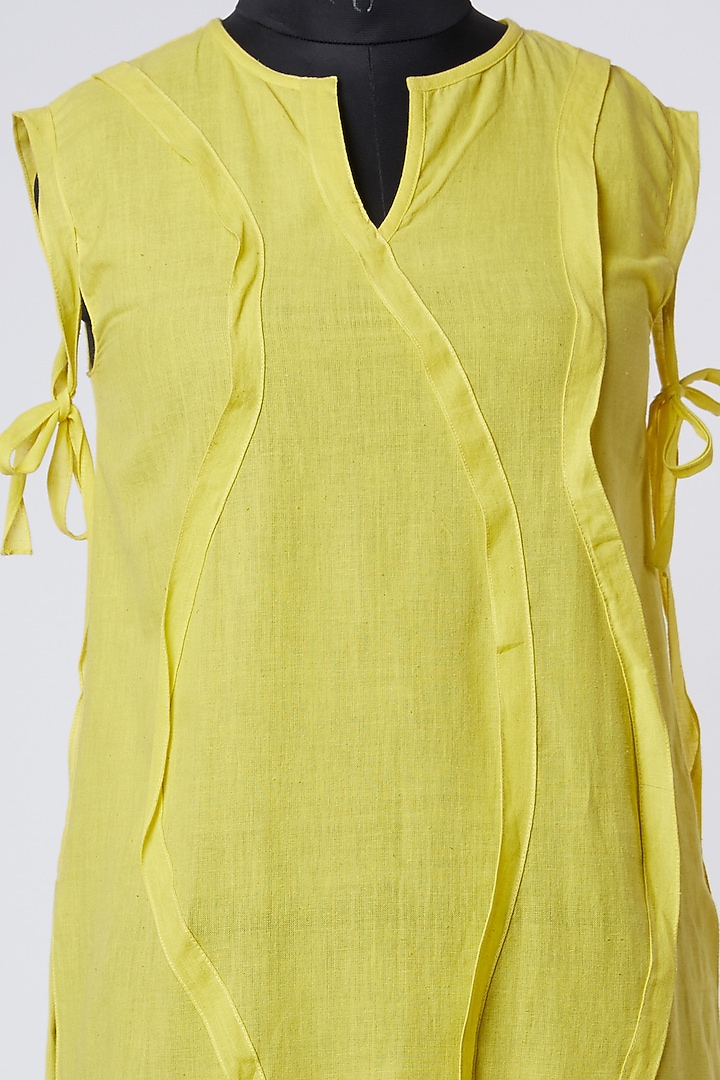 Yellow Cotton Tunic by Wendell Rodricks at Pernia's Pop Up Shop
