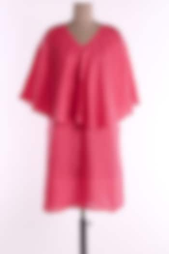 Pink Linen Petal Dress by Wendell Rodricks