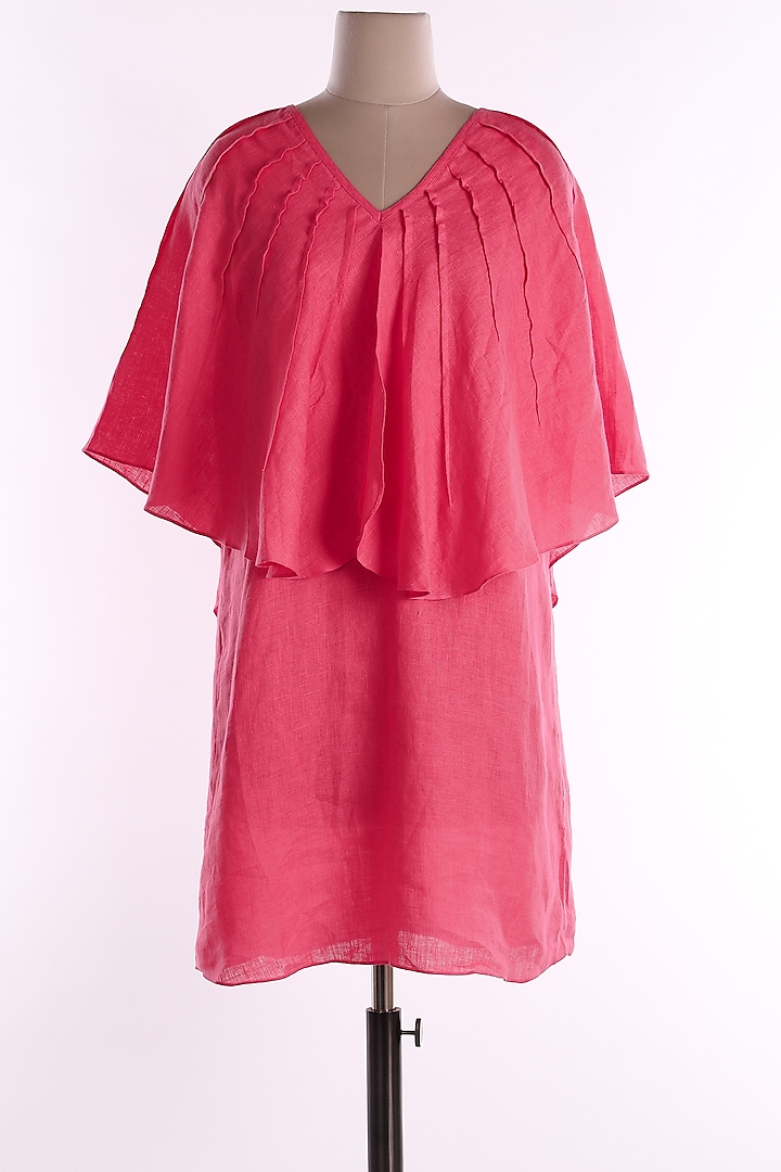 Pink Linen Petal Dress by Wendell Rodricks