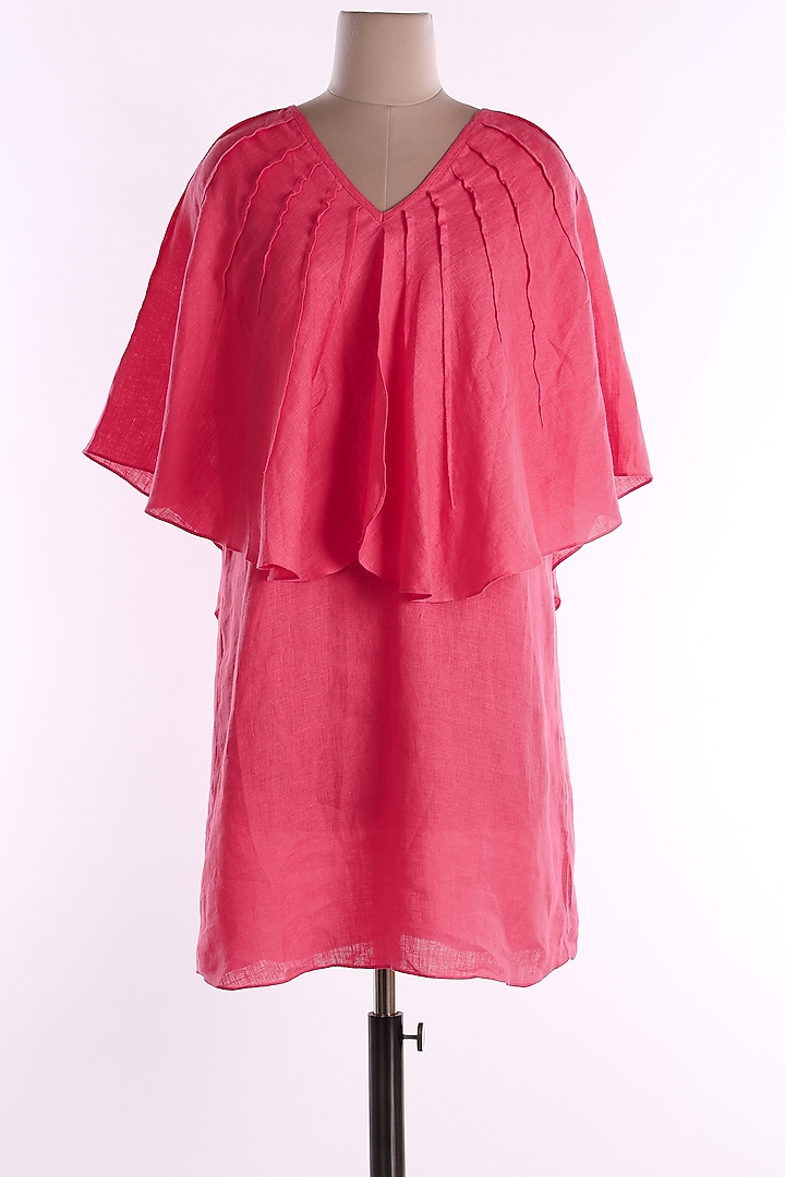 Pink Linen Petal Summer Dress by Wendell Rodricks at Pernia's Pop Up Shop