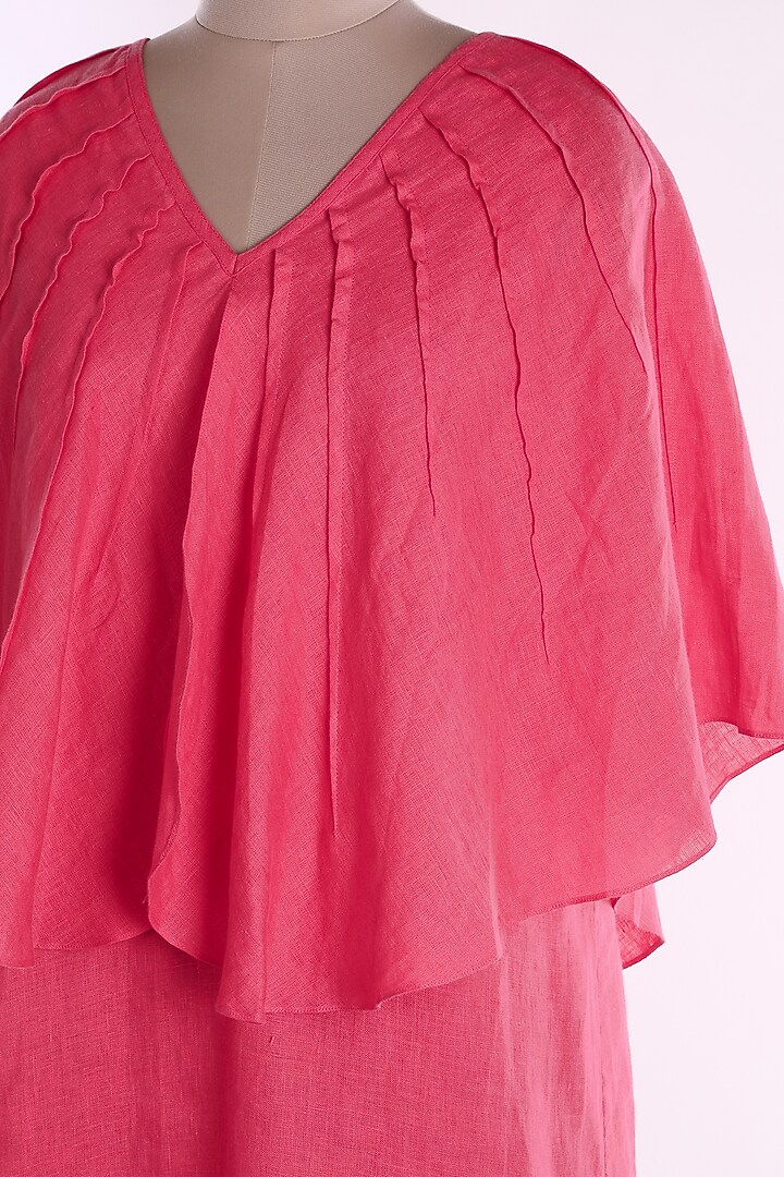 Pink Linen Petal Summer Dress by Wendell Rodricks at Pernia's Pop Up Shop