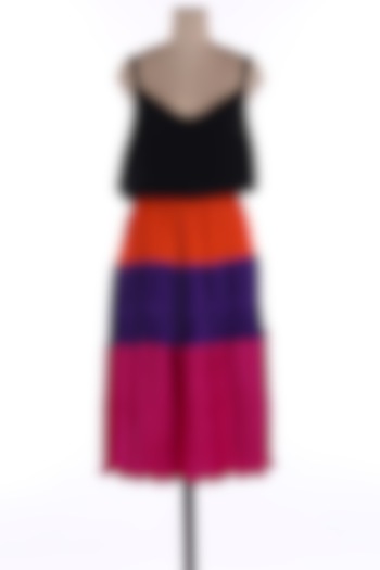 Multi Crinkled Maxi Dress by Wendell Rodricks
