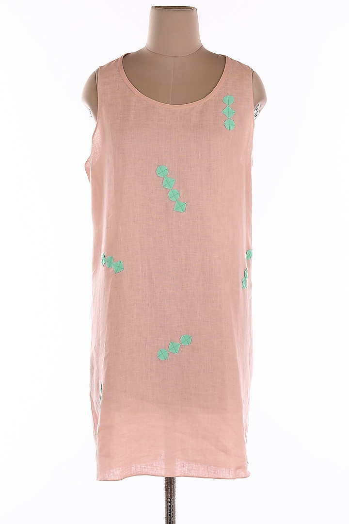 Old Rose Linen Midi Dress by Wendell Rodricks