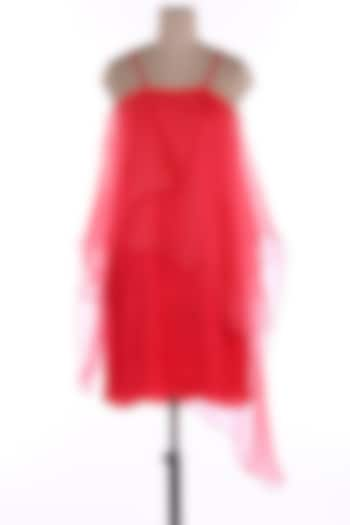 Coral Organza Mini Dress by Wendell Rodricks at Pernia's Pop Up Shop