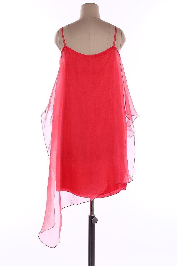 Coral Organza Mini Summer Dress by Wendell Rodricks at Pernia's Pop Up Shop
