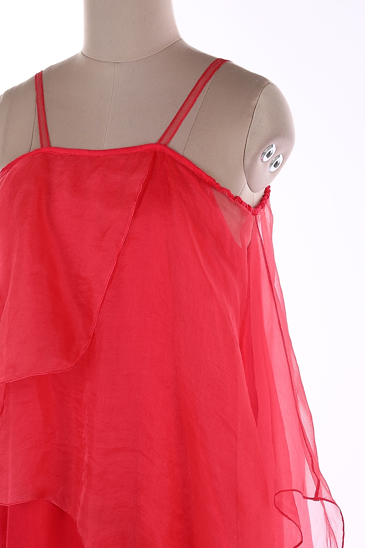 Coral Organza Mini Summer Dress by Wendell Rodricks at Pernia's Pop Up Shop