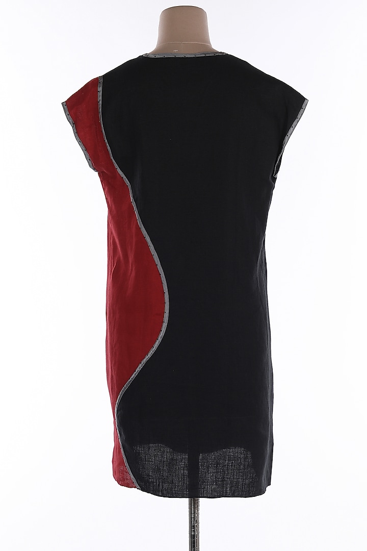Red & Black Embellished Mini Summer Dress by Wendell Rodricks at Pernia's Pop Up Shop